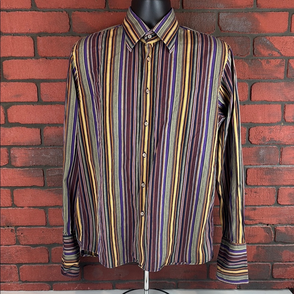 Dagr‎ Men's Size 16 Striped Dress Shirt – Preppy, Tailored, Retro-Inspired